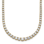 14k 9 7/8 carat Lab Grown Diamond VS/SI+ G+ Complete Round 18 inch Graduated Tennis Necklace