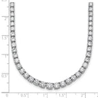 14k White Gold 14 1/2 carat Lab Grown Diamond VS+ F+ Complete Round 18 inch Graduated Tennis Necklace