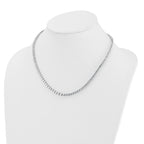 14k White Gold 14 1/2 carat Lab Grown Diamond VS+ F+ Complete Round 18 inch Graduated Tennis Necklace