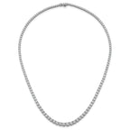 14k White Gold 14 1/2 carat Lab Grown Diamond VS+ F+ Complete Round 18 inch Graduated Tennis Necklace