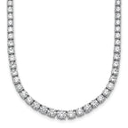 14k White Gold 14 1/2 carat Lab Grown Diamond VS+ F+ Complete Round 18 inch Graduated Tennis Necklace