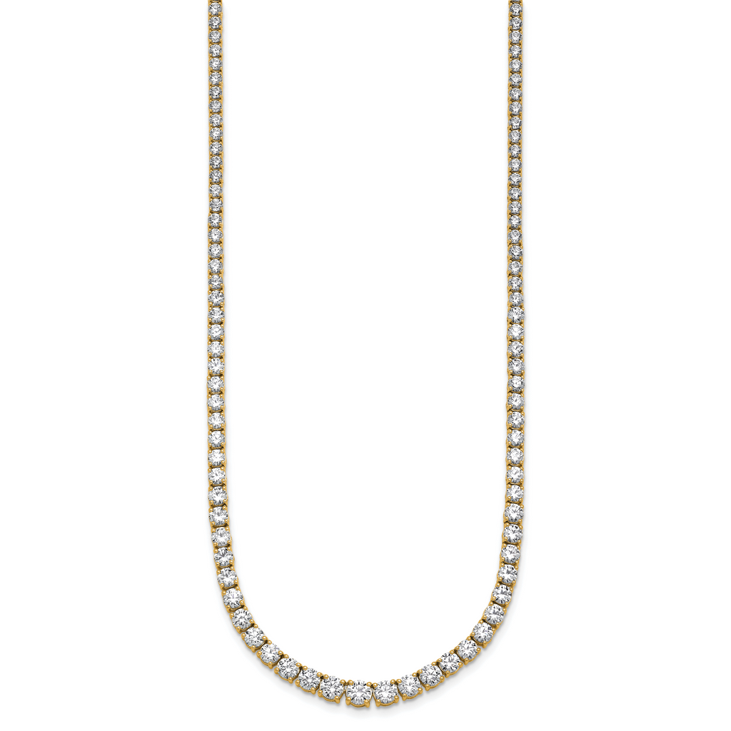 14k 14 1/2 carat Lab Grown Diamond VS+ F+ Complete Round 18 inch Graduated Tennis Necklace