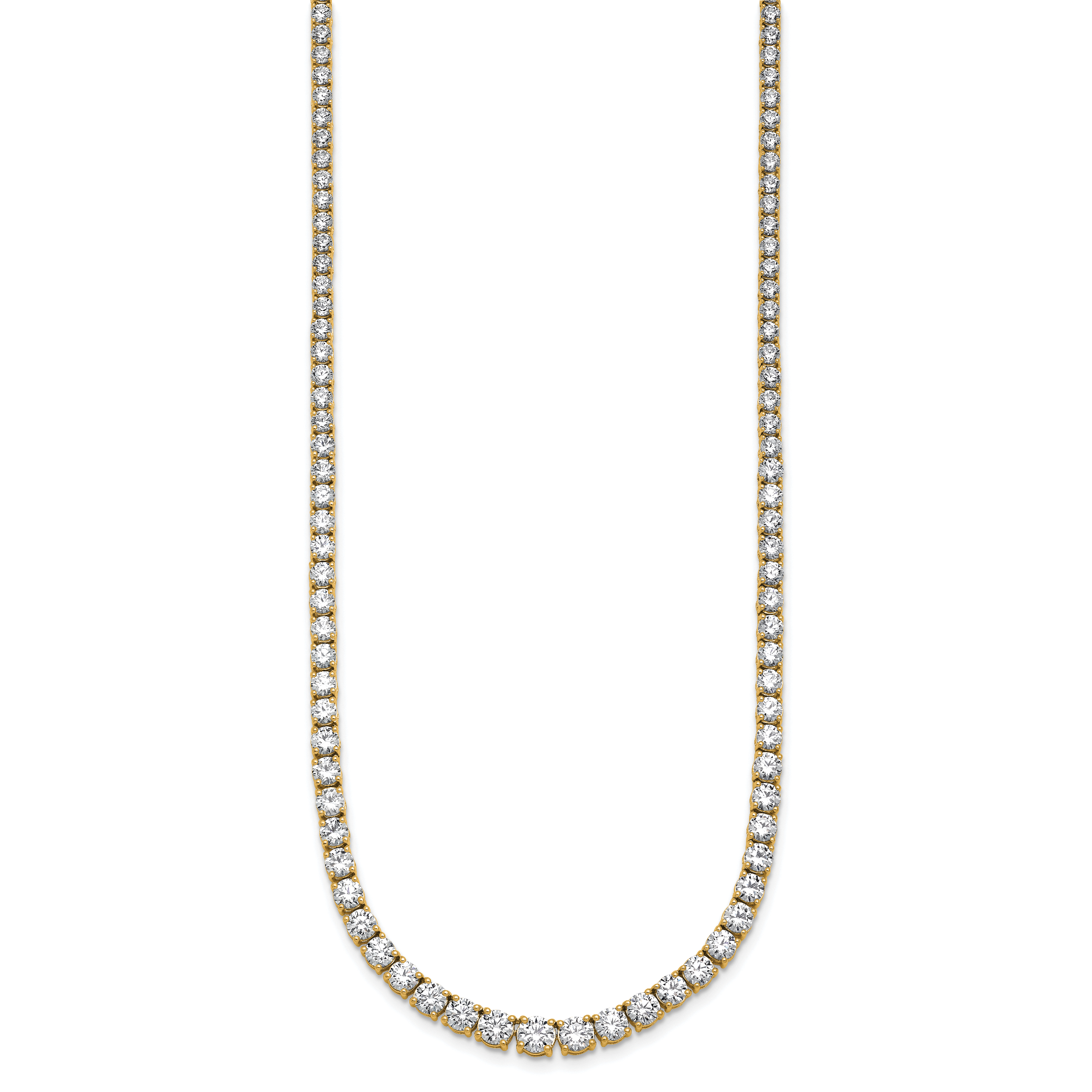 14k 14 1/2 carat Lab Grown Diamond VS/SI+ G+ Complete Round 18 inch Graduated Tennis Necklace Secondary image