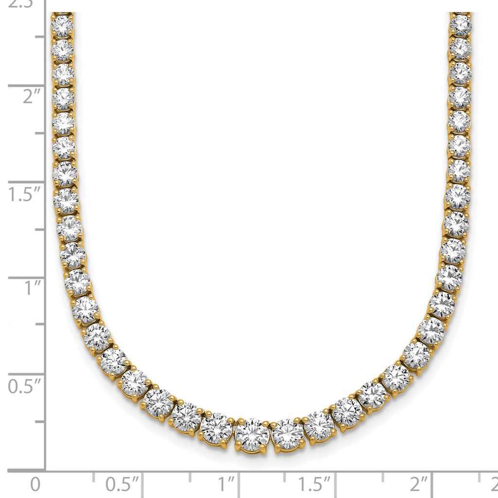 14k 14 1/2 carat Lab Grown Diamond VS/SI+ G+ Complete Round 18 inch Graduated Tennis Necklace