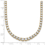 14k 14 1/2 carat Lab Grown Diamond VS/SI+ G+ Complete Round 18 inch Graduated Tennis Necklace