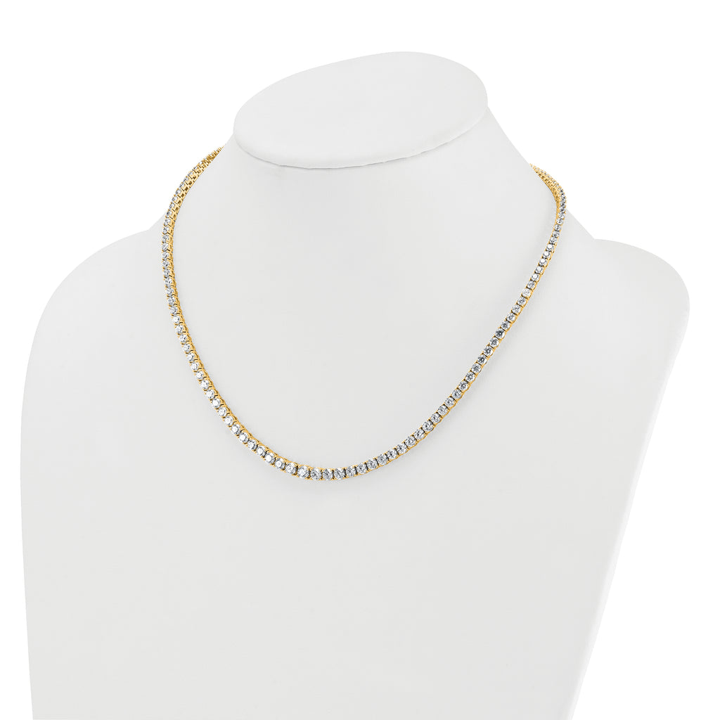14k 14 1/2 carat Lab Grown Diamond VS+ F+ Complete Round 18 inch Graduated Tennis Necklace