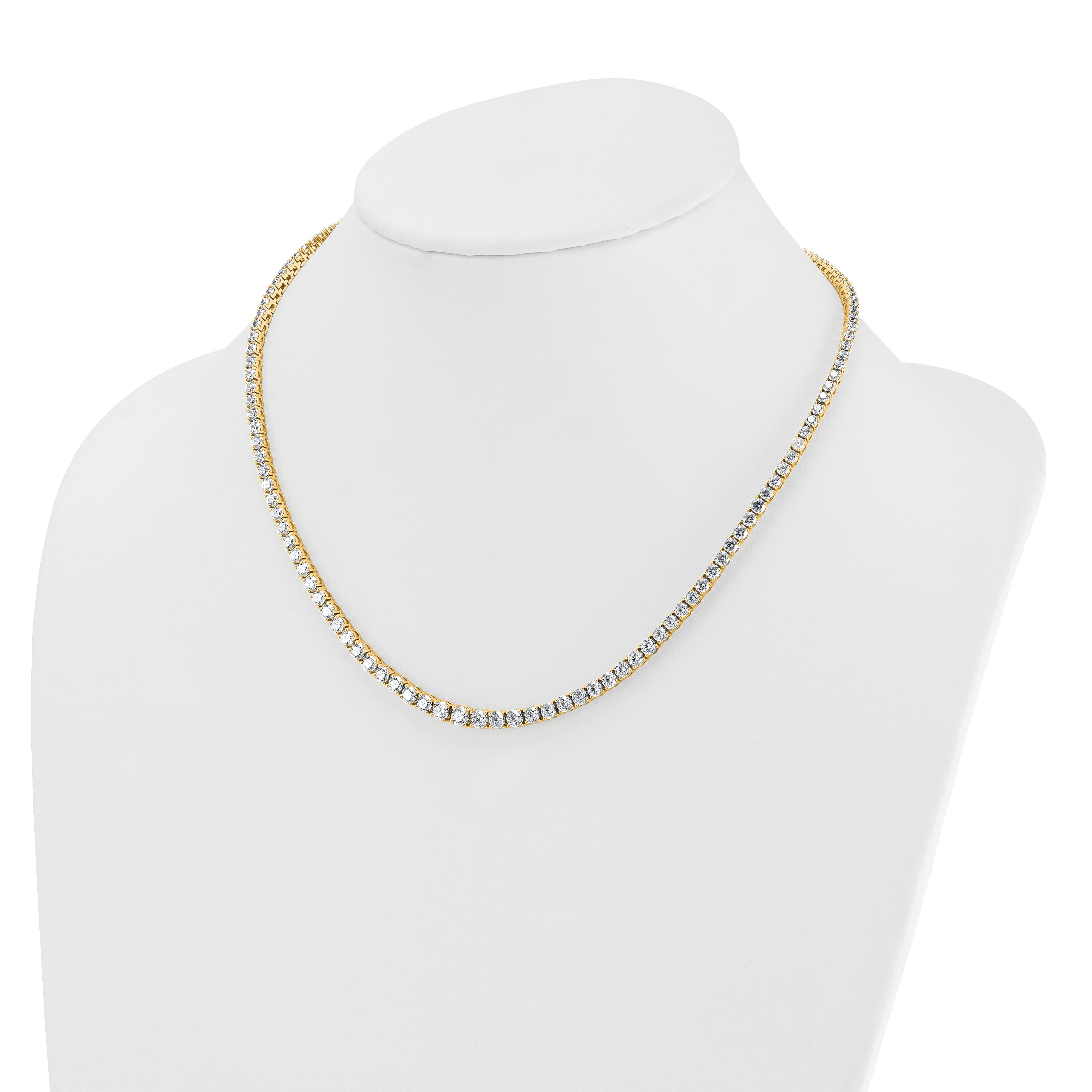 14k 14 1/2 carat Lab Grown Diamond VS+ F+ Complete Round 18 inch Graduated Tennis Necklace