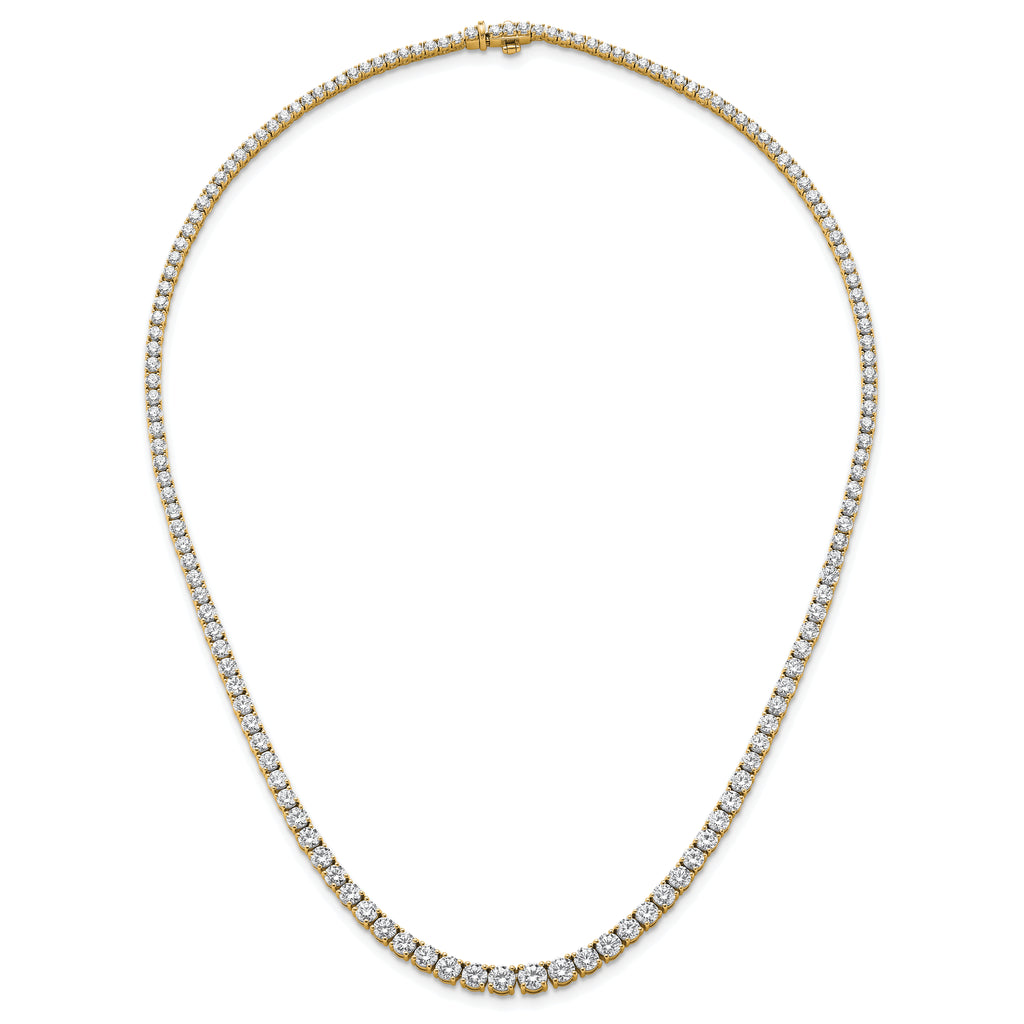 14k 14 1/2 carat Lab Grown Diamond VS+ F+ Complete Round 18 inch Graduated Tennis Necklace