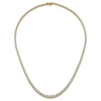 14k 14 1/2 carat Lab Grown Diamond VS+ F+ Complete Round 18 inch Graduated Tennis Necklace