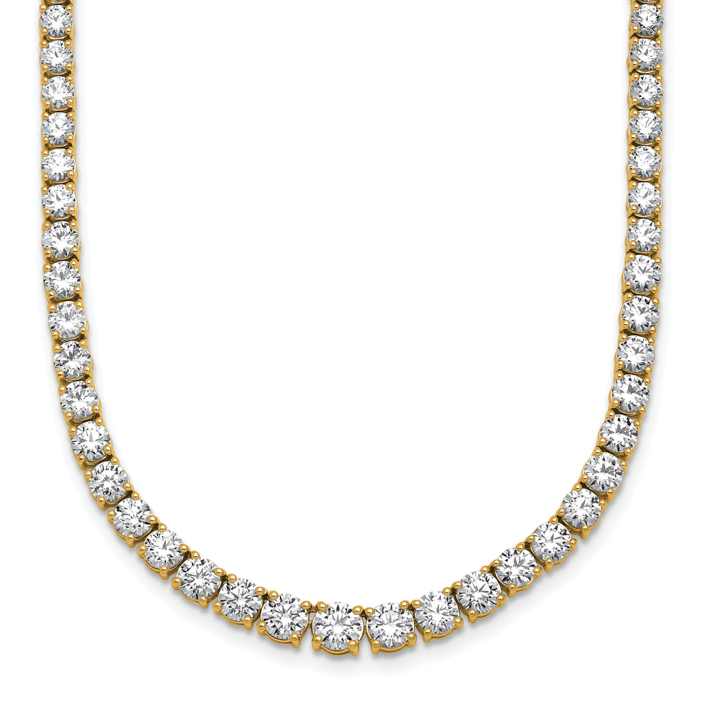 14k 14 1/2 carat Lab Grown Diamond VS/SI+ G+ Complete Round 18 inch Graduated Tennis Necklace