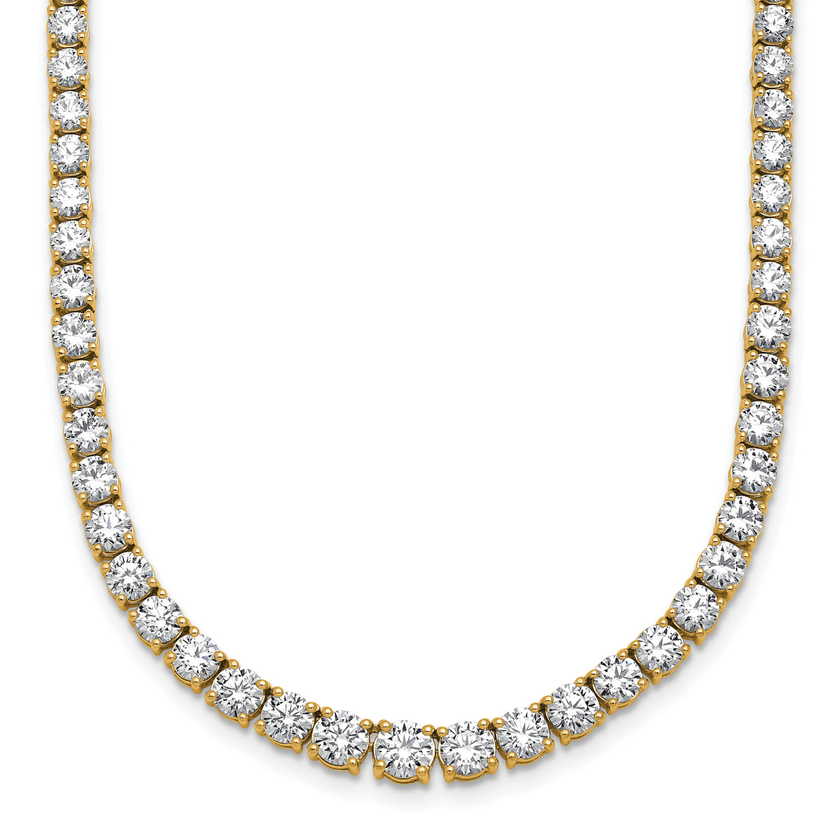 14k 14 1/2 carat Lab Grown Diamond VS/SI+ G+ Complete Round 18 inch Graduated Tennis Necklace