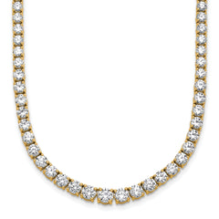 14k 14 1/2 carat Lab Grown Diamond VS/SI+ G+ Complete Round 18 inch Graduated Tennis Necklace