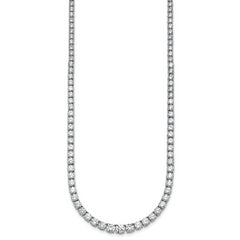 14k White Gold 18 7/8 carat Lab Grown Diamond VS+ F+ Complete Round 18 inch Graduated Tennis Necklace