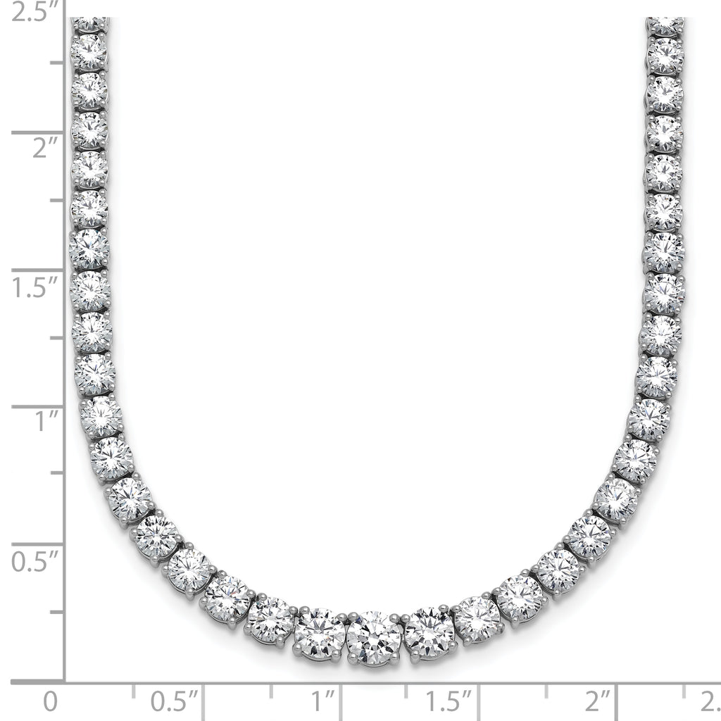 14k White Gold 18 7/8 carat Lab Grown Diamond VS+ F+ Complete Round 18 inch Graduated Tennis Necklace
