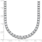 14k White Gold 18 7/8 carat Lab Grown Diamond VS+ F+ Complete Round 18 inch Graduated Tennis Necklace