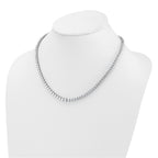 14k White Gold 18 7/8 carat Lab Grown Diamond VS+ F+ Complete Round 18 inch Graduated Tennis Necklace