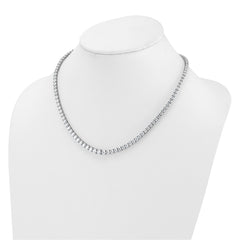 14k White Gold 18 7/8 carat Lab Grown Diamond VS+ F+ Complete Round 18 inch Graduated Tennis Necklace