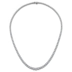14k White Gold 18 7/8 carat Lab Grown Diamond VS/SI+ G+ Complete Round 18 inch Graduated Tennis Necklace