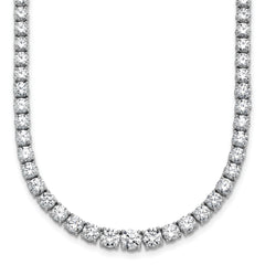 14k White Gold 18 7/8 carat Lab Grown Diamond VS/SI+ G+ Complete Round 18 inch Graduated Tennis Necklace