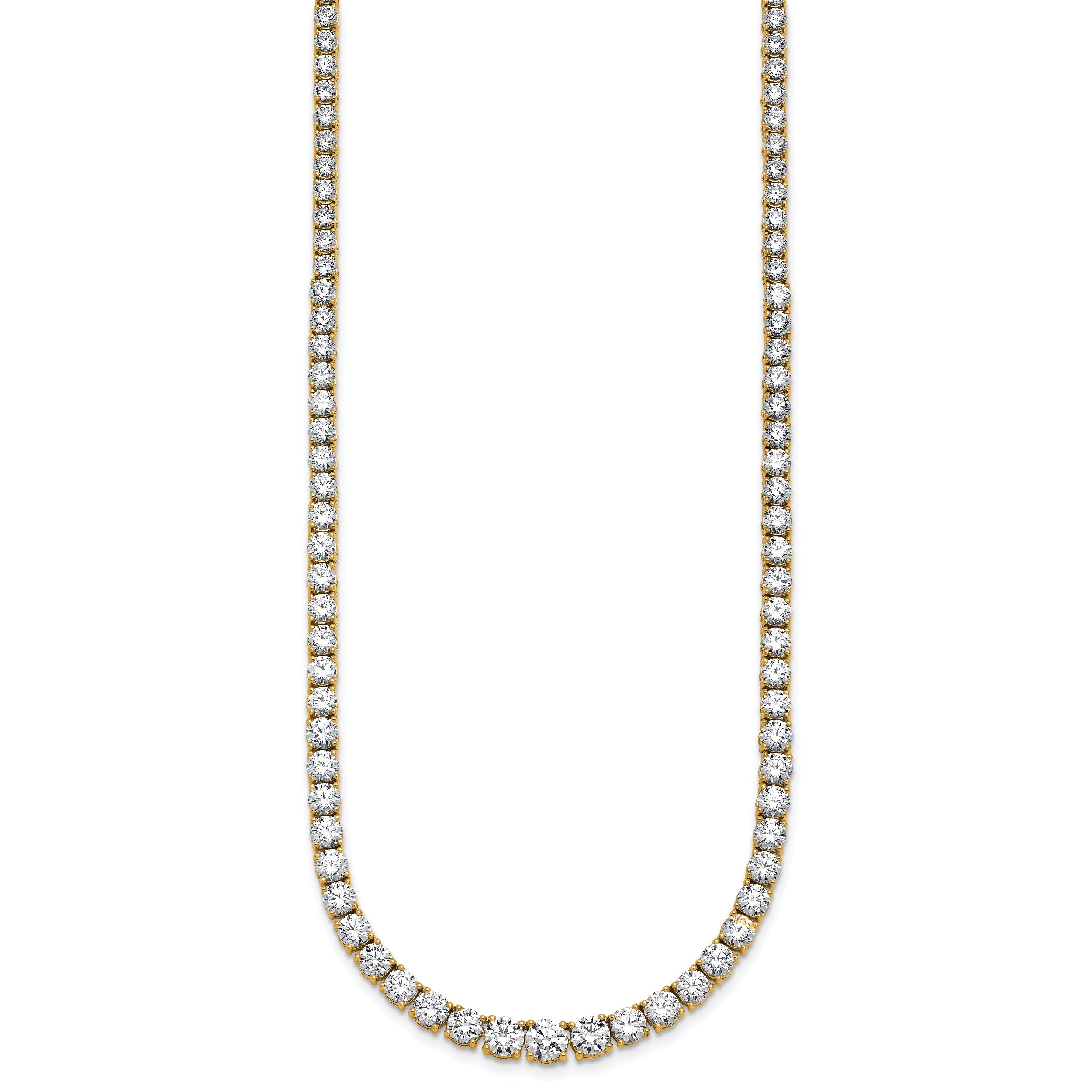 14k 18 7/8 carat Lab Grown Diamond VS+ F+ Complete Round 18 inch Graduated Tennis Necklace