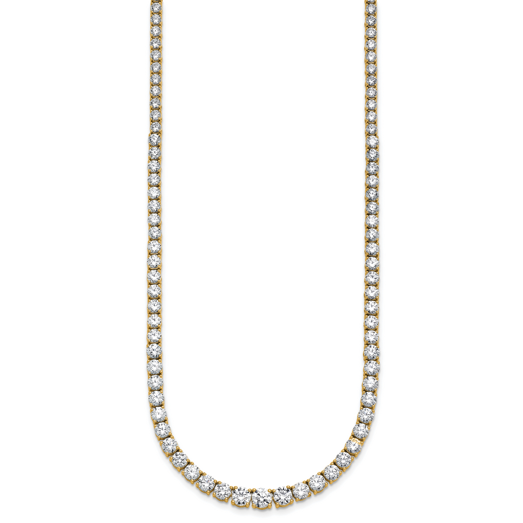 14k 18 7/8 carat Lab Grown Diamond VS/SI+ G+ Complete Round 18 inch Graduated Tennis Necklace