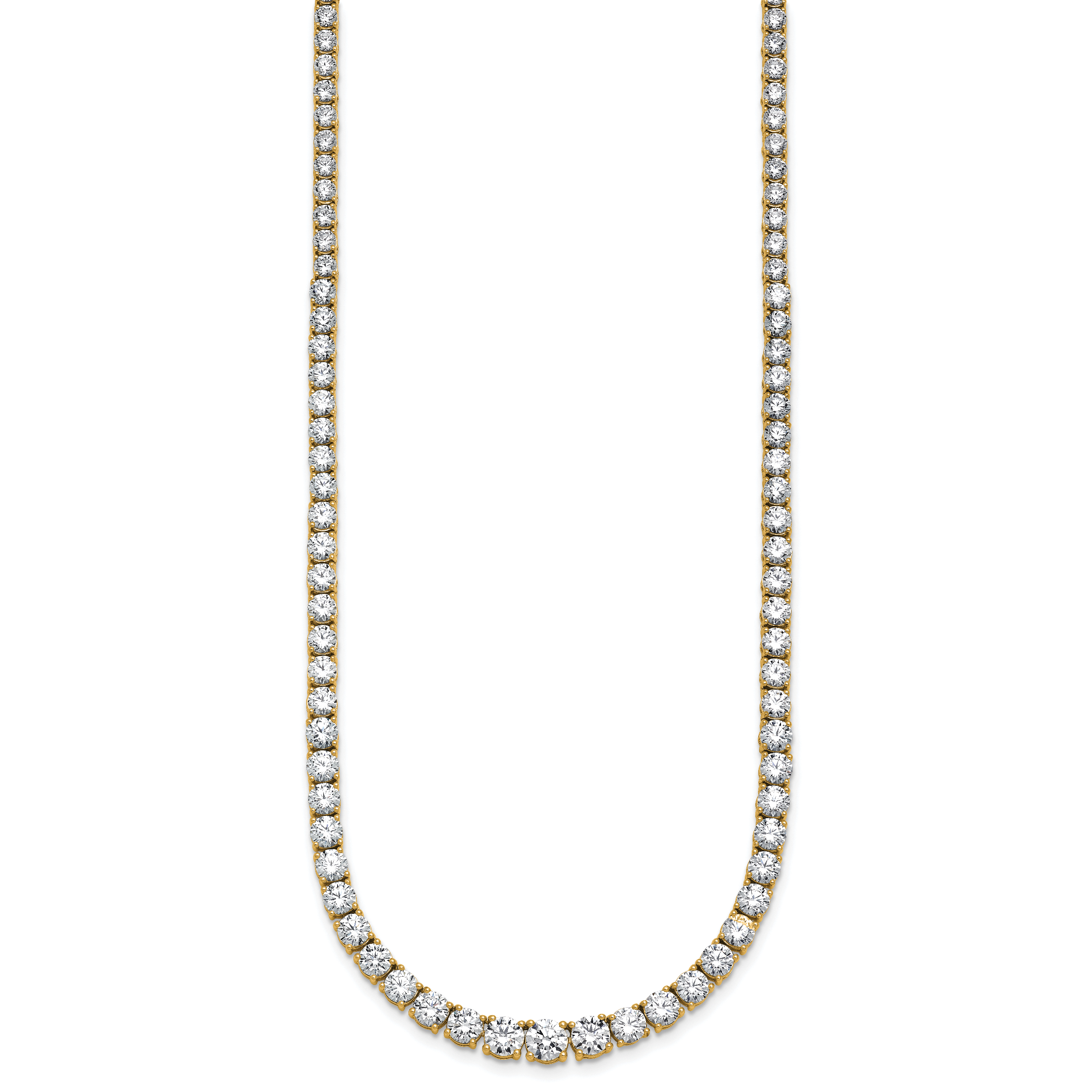 14k 18 7/8 carat Lab Grown Diamond VS/SI+ G+ Complete Round 18 inch Graduated Tennis Necklace
