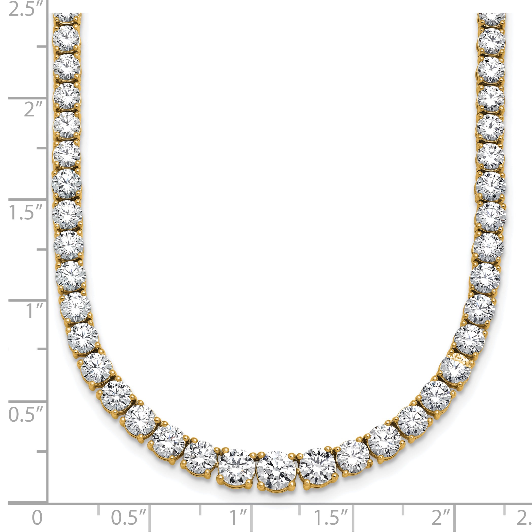 14k 18 7/8 carat Lab Grown Diamond VS+ F+ Complete Round 18 inch Graduated Tennis Necklace