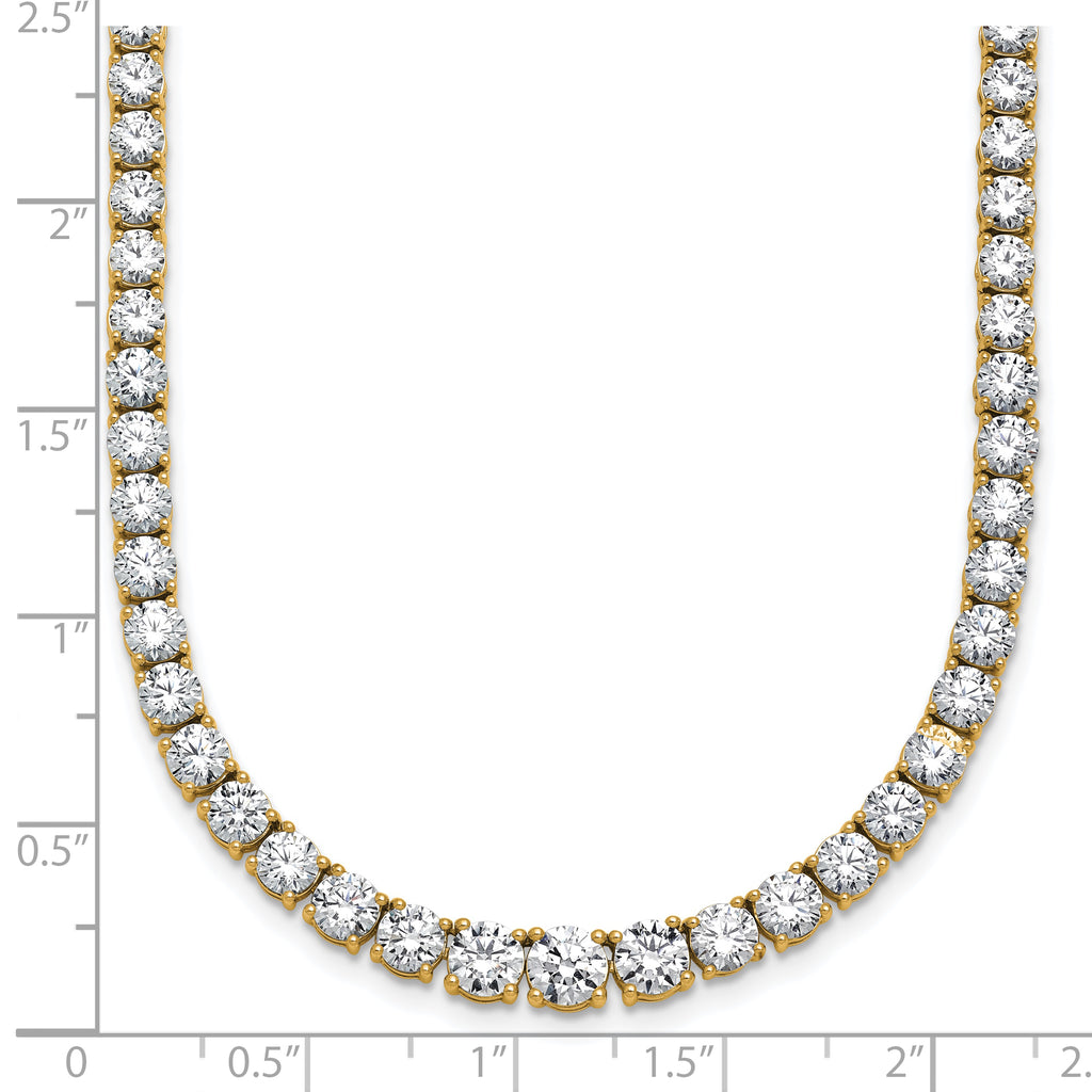 14k 18 7/8 carat Lab Grown Diamond VS+ F+ Complete Round 18 inch Graduated Tennis Necklace