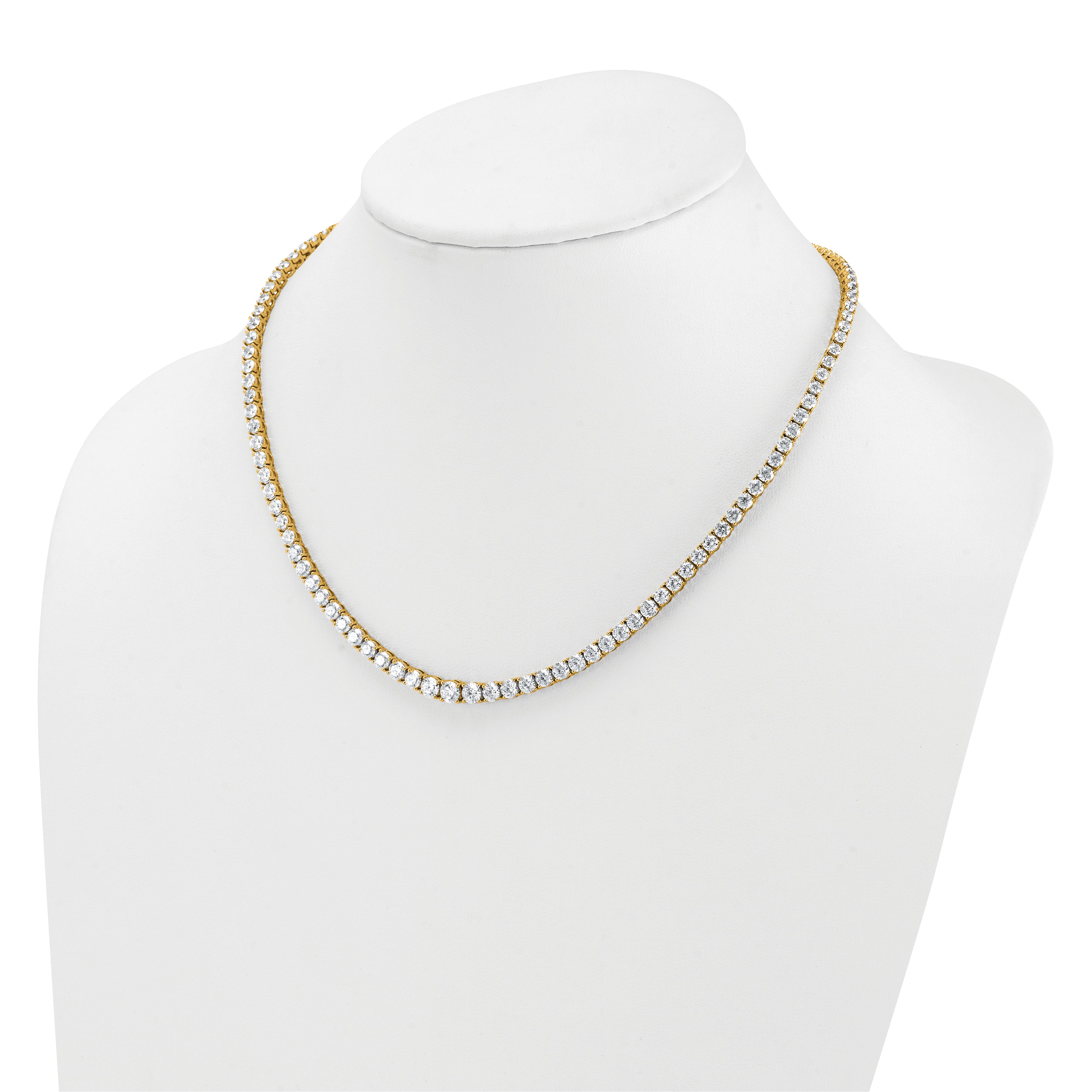 14k 18 7/8 carat Lab Grown Diamond VS+ F+ Complete Round 18 inch Graduated Tennis Necklace