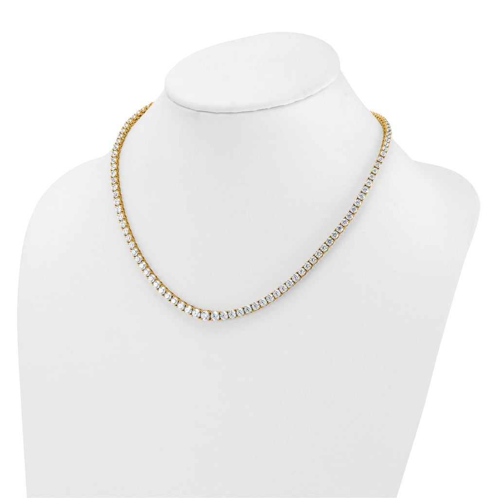 14k 18 7/8 carat Lab Grown Diamond VS+ F+ Complete Round 18 inch Graduated Tennis Necklace
