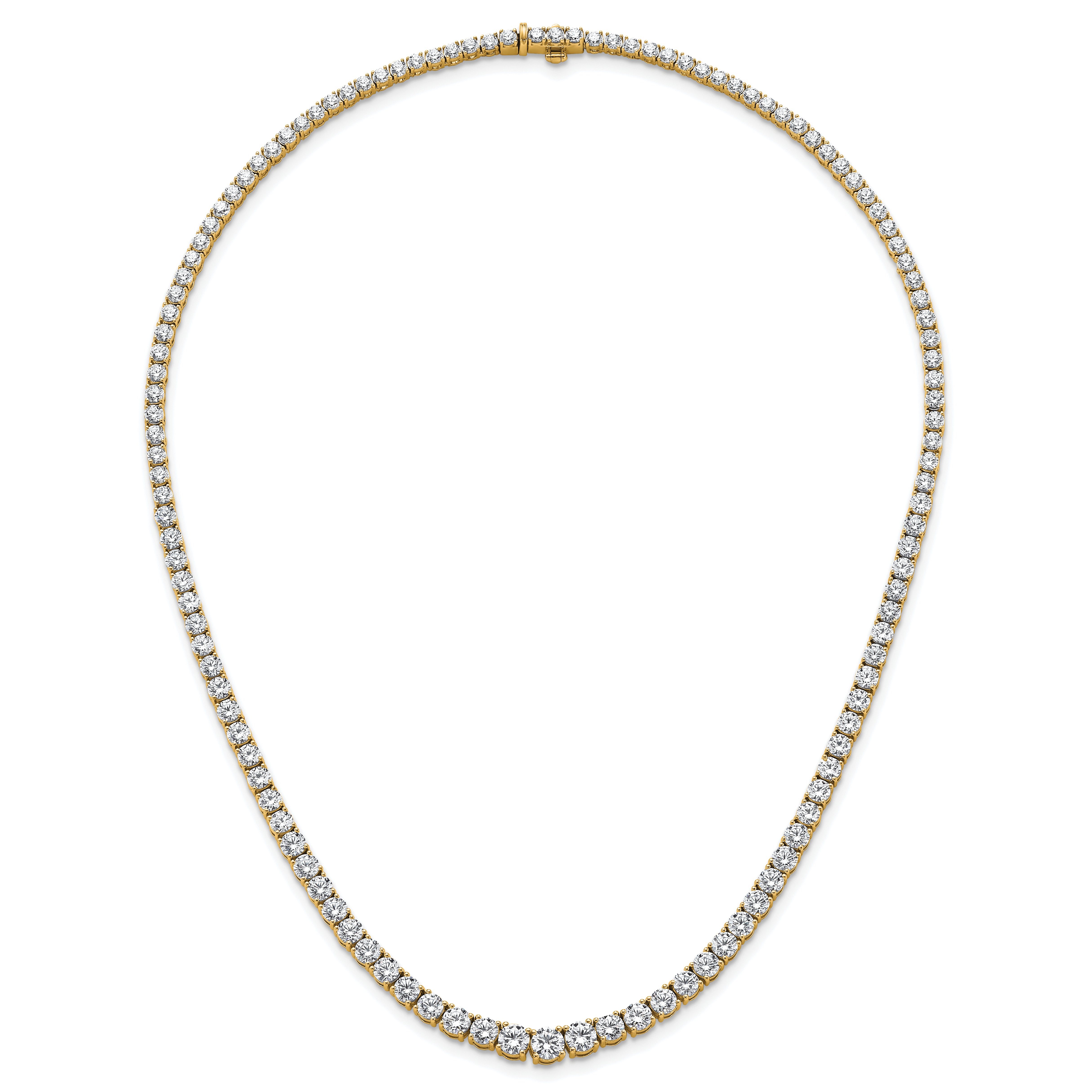 14k 18 7/8 carat Lab Grown Diamond VS+ F+ Complete Round 18 inch Graduated Tennis Necklace