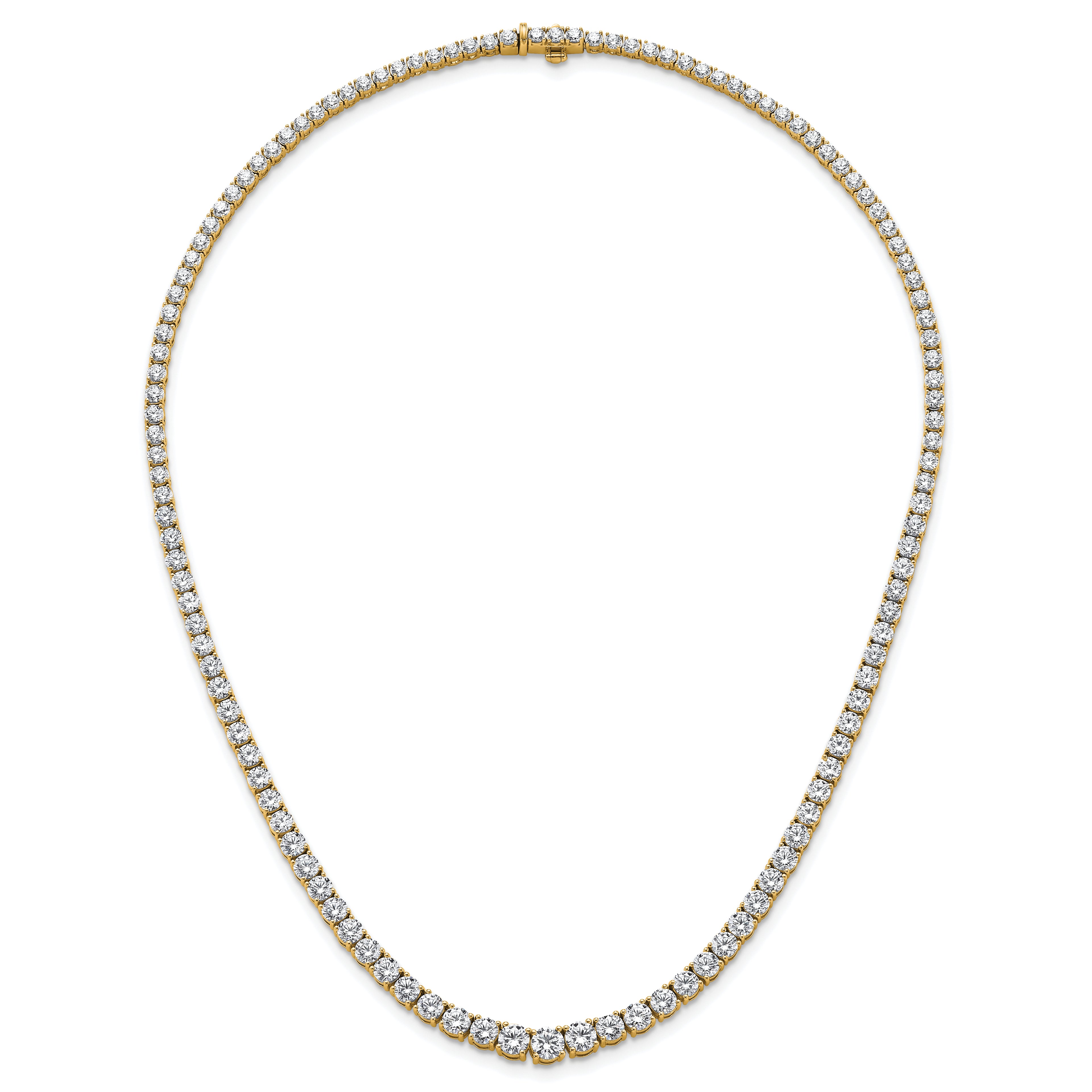 14k 18 7/8 carat Lab Grown Diamond VS+ F+ Complete Round 18 inch Graduated Tennis Necklace