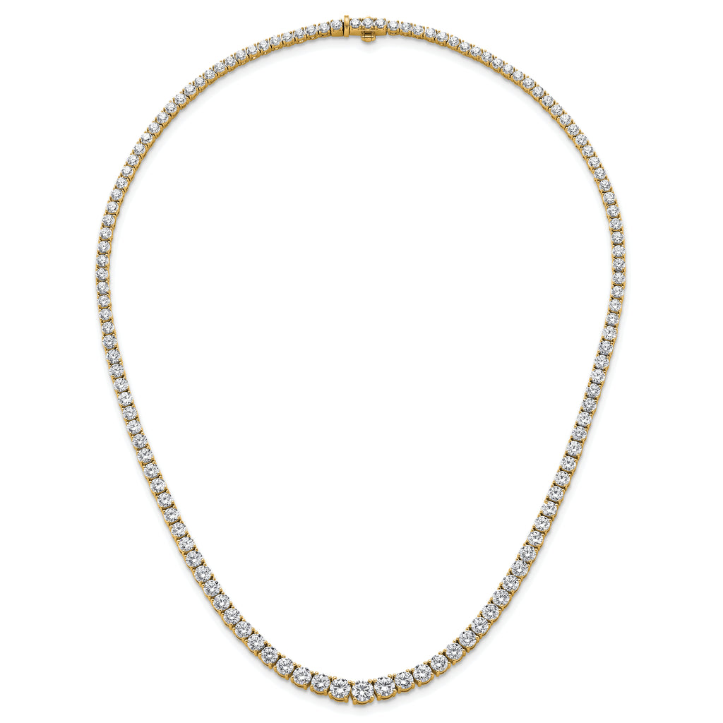 14k 18 7/8 carat Lab Grown Diamond VS/SI+ G+ Complete Round 18 inch Graduated Tennis Necklace