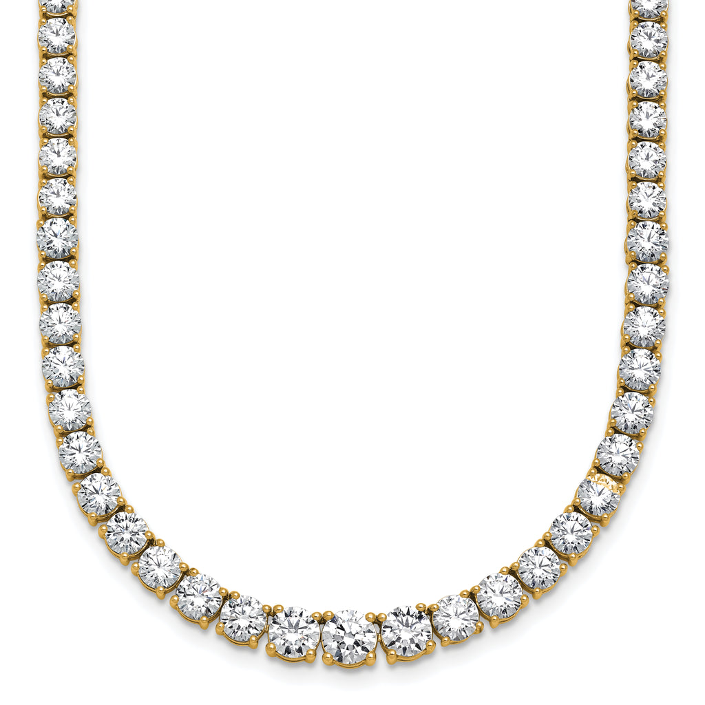 14k 18 7/8 carat Lab Grown Diamond VS/SI+ G+ Complete Round 18 inch Graduated Tennis Necklace