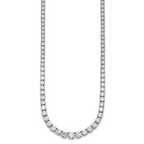 14k White Gold 28 1/2 carat Lab Grown Diamond VS+ F+ Complete Round 18 inch Graduated Tennis Necklace