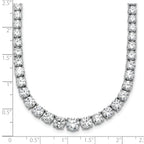 14k White Gold 28 1/2 carat Lab Grown Diamond VS/SI+ G+ Complete Round 18 inch Graduated Tennis Necklace
