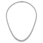 14k White Gold 28 1/2 carat Lab Grown Diamond VS+ F+ Complete Round 18 inch Graduated Tennis Necklace