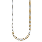 14k 28 1/2 carat Lab Grown Diamond VS/SI+ G+ Complete Round 18 inch Graduated Tennis Necklace