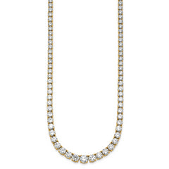 14k 28 1/2 carat Lab Grown Diamond VS+ F+ Complete Round 18 inch Graduated Tennis Necklace