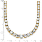 14k 28 1/2 carat Lab Grown Diamond VS/SI+ G+ Complete Round 18 inch Graduated Tennis Necklace