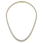 14k 28 1/2 carat Lab Grown Diamond VS/SI+ G+ Complete Round 18 inch Graduated Tennis Necklace