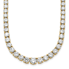 14k 28 1/2 carat Lab Grown Diamond VS+ F+ Complete Round 18 inch Graduated Tennis Necklace