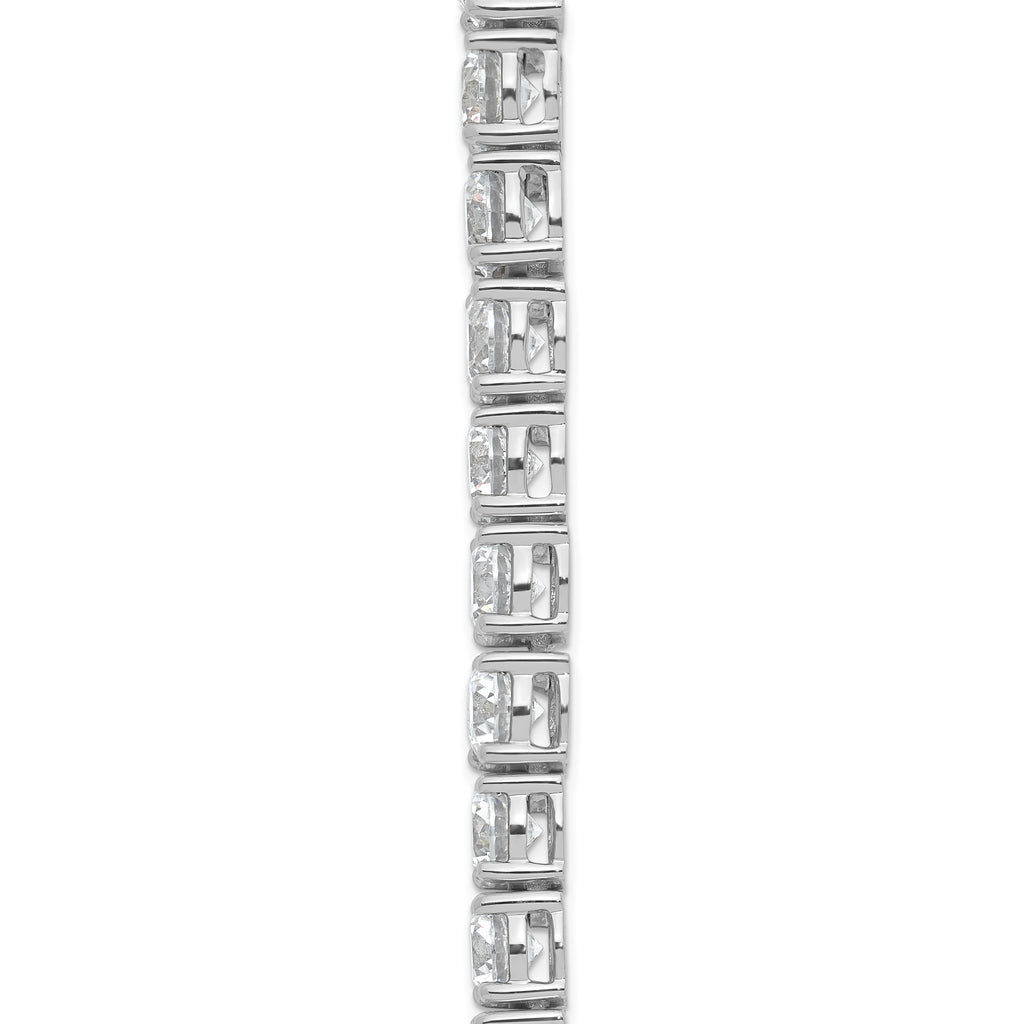 14k White Gold 40 3/8 carat Lab Grown Diamond VS+ F+ Complete Round 20 inch Graduated Tennis Necklace