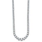 14k White Gold 40 3/8 carat Lab Grown Diamond VS/SI+ G+ Complete Round 20 inch Graduated Tennis Necklace