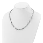 14k White Gold 40 3/8 carat Lab Grown Diamond VS+ F+ Complete Round 20 inch Graduated Tennis Necklace
