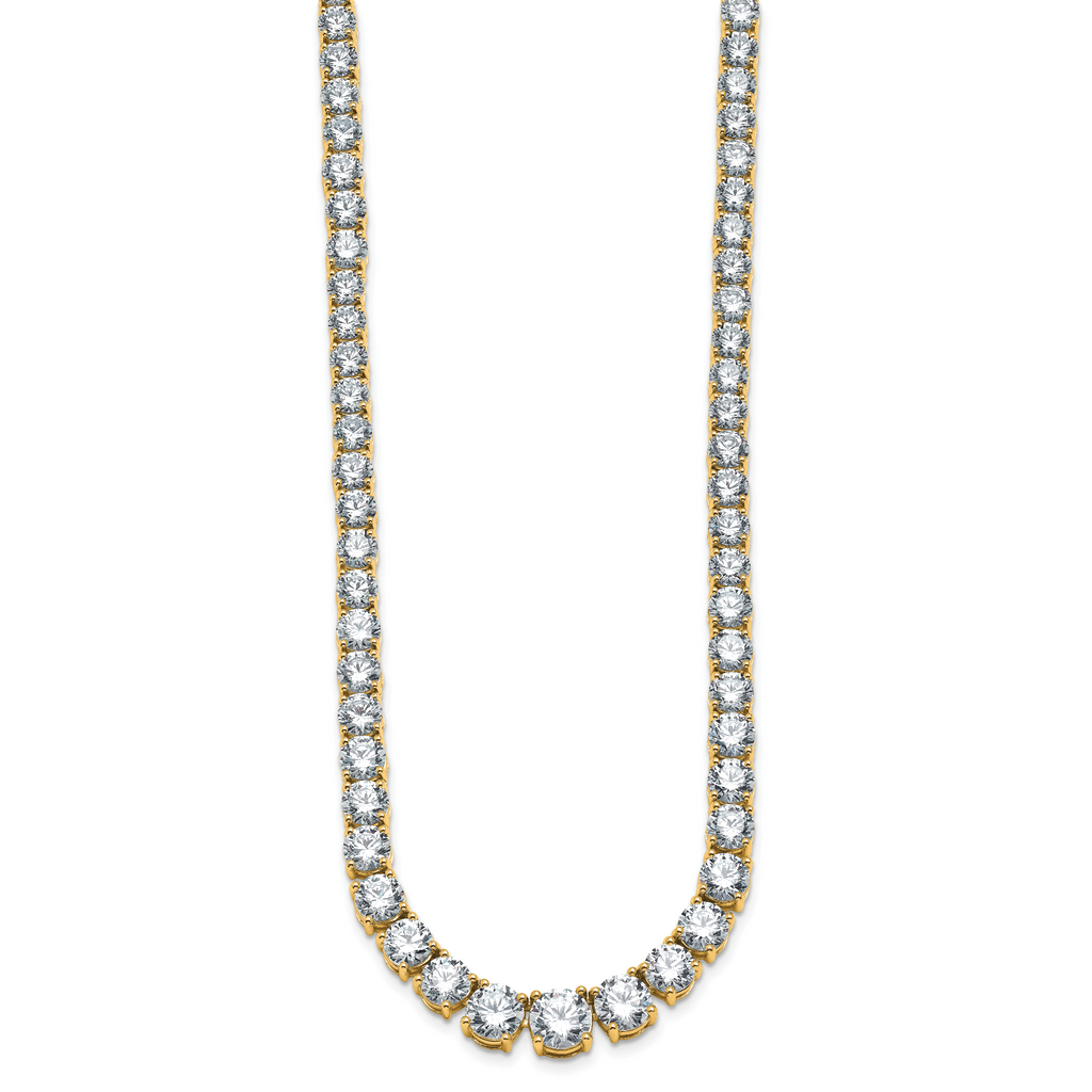 14k 40 3/8 carat Lab Grown Diamond VS/SI+ G+ Complete Round 20 inch Graduated Tennis Necklace