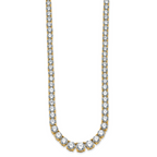 14k 40 3/8 carat Lab Grown Diamond VS+ F+ Complete Round 20 inch Graduated Tennis Necklace