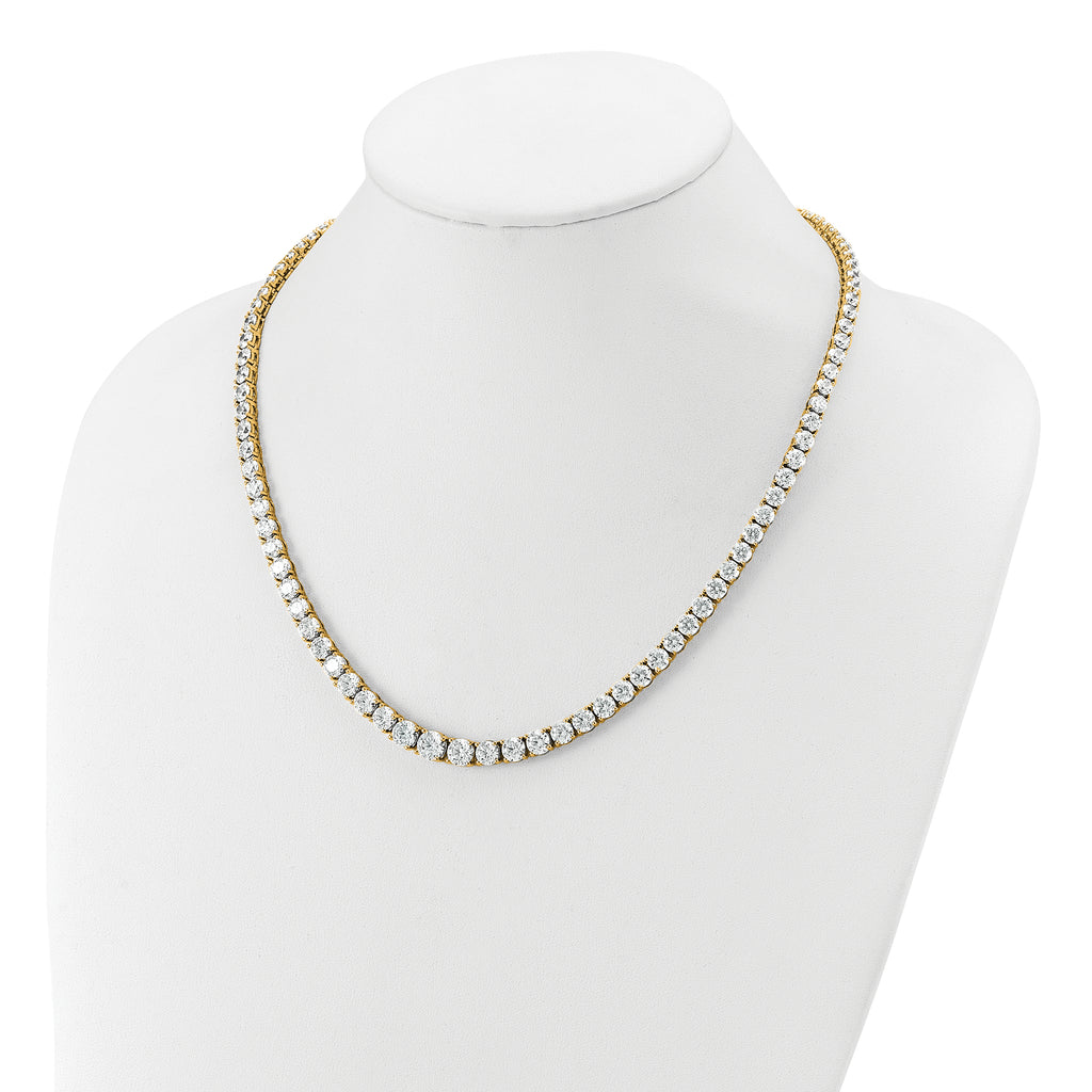 14k 40 3/8 carat Lab Grown Diamond VS+ F+ Complete Round 20 inch Graduated Tennis Necklace