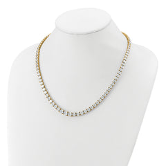 14k 40 3/8 carat Lab Grown Diamond VS+ F+ Complete Round 20 inch Graduated Tennis Necklace