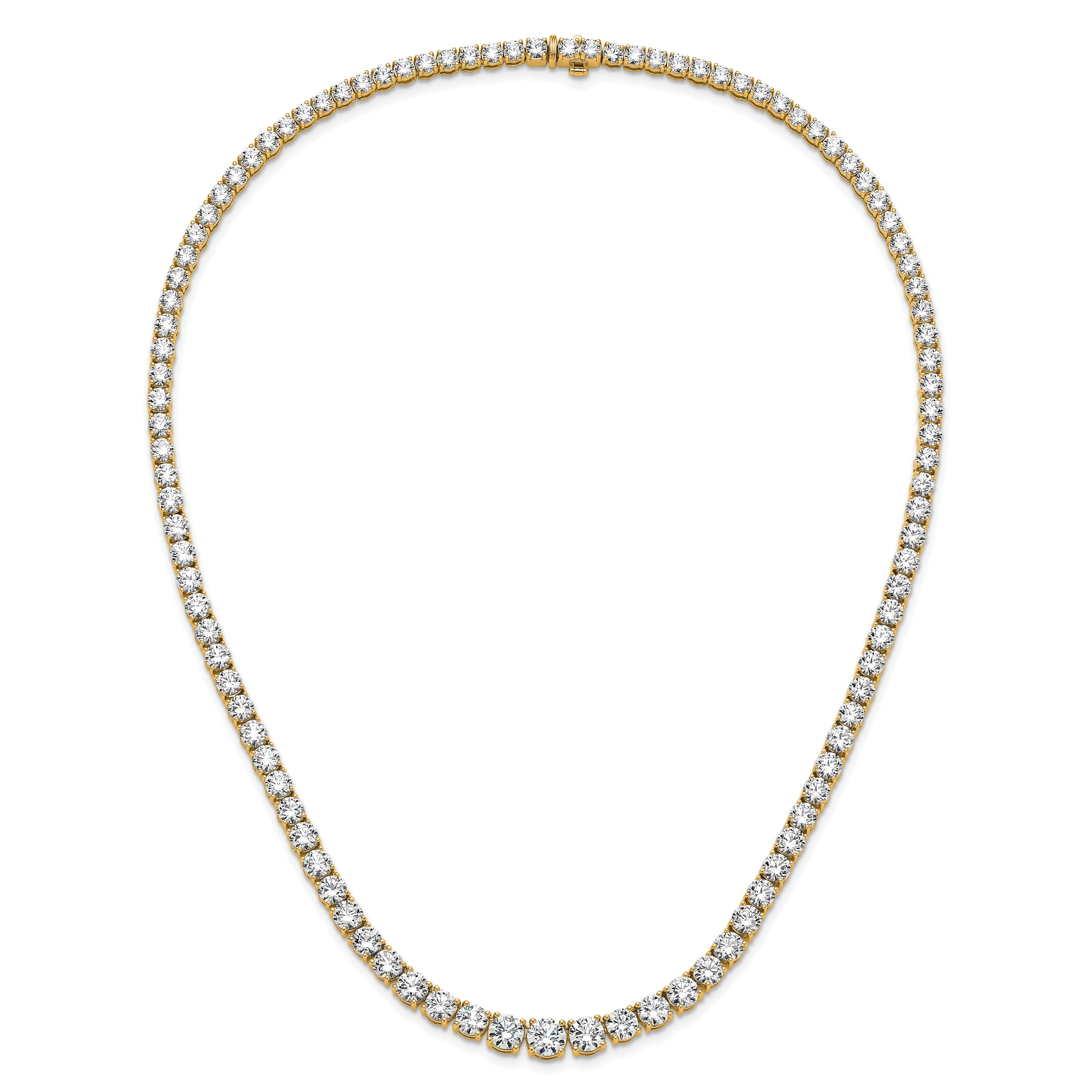 14k 40 3/8 carat Lab Grown Diamond VS+ F+ Complete Round 20 inch Graduated Tennis Necklace